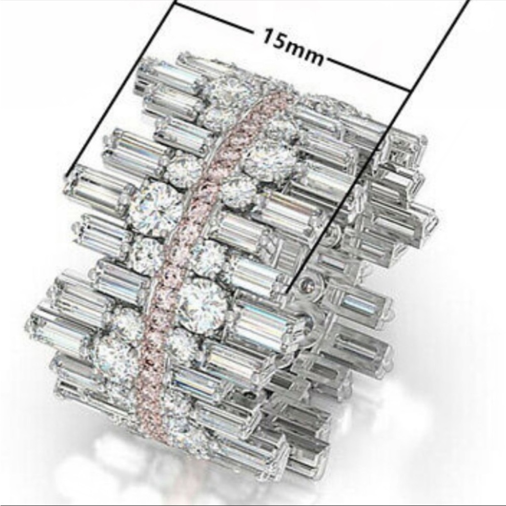 New 925 STERLING SILVER Diamond LUXURY Ring - Picture 10 of 10
